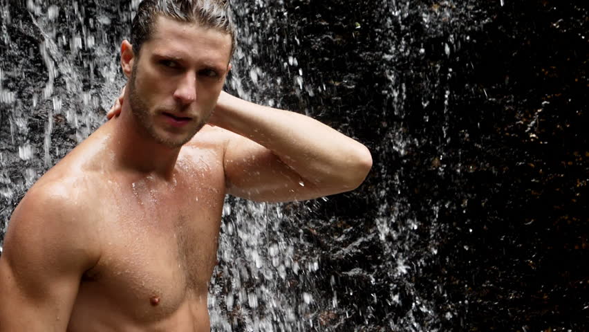 Handsome hunk underwater fall, Brazil