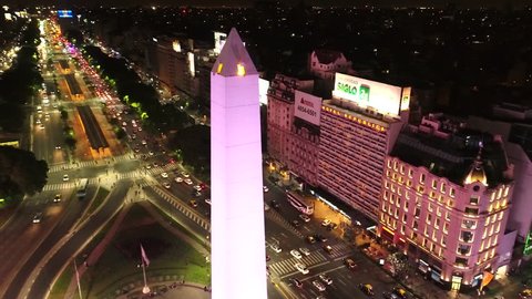 Buenos Aires, Argentina - 11/19/2017
Obelisco de Buenos Aires (Obelisk of Buenos Aires) at night