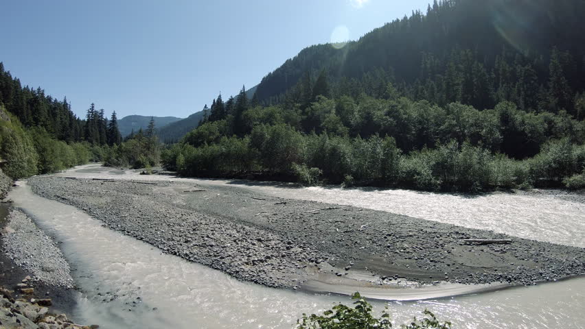 White River Roadside View in Pacific Northwest