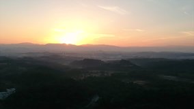 Aerial Footage with drone  during sunrise for commercial video industry.