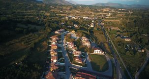 Aerial drone footage video - panoramic view of Tagliacozzo, AQ. Italy