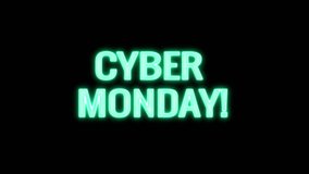 cool neon glitch CYBER MONDAY text animation background logo seamless loop New quality universal technology motion dynamic animated background colorful joyful video - Powered by Shutterstock - Get 15% off with code: PIKWIZARD15