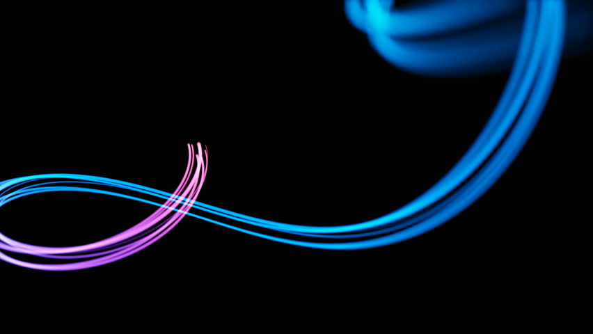 Light streaks, loop section 12:00-24:00. Abstract background animation of flowing red, blue, purple lines on black. Please also see file 1069073116 for a version with shading and reflections. Royalty-Free Stock Footage #1015498741