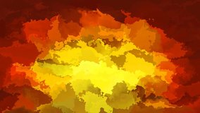 abstract animated stained background seamless loop video - watercolor effect - fire yellow orange red color
