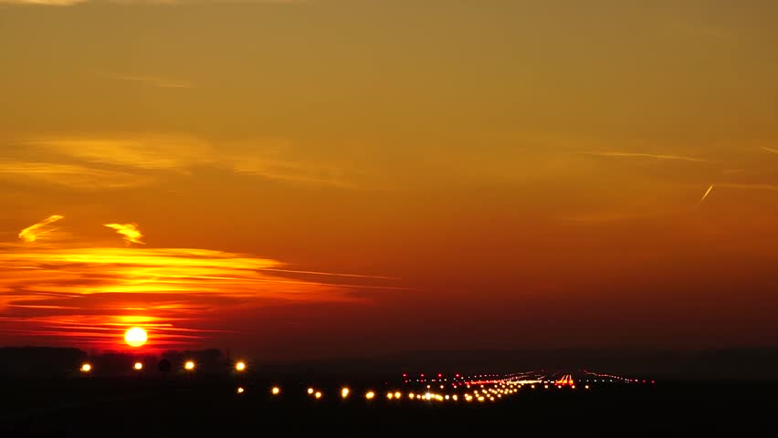 Landing plane during sunset | Shutterstock HD Video #1015505572