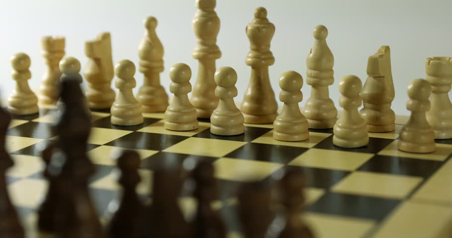 chess board with pieces