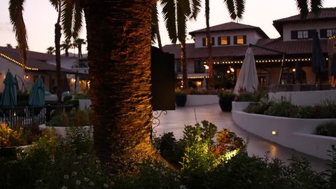 Tiki Torch Reveal shot at Palm Springs Resort 4K 60p