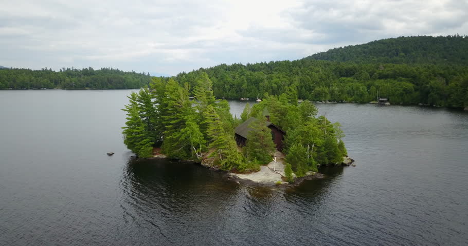 Adirondack Chapel Island Lake Aerial