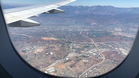 Flying Over Los Angeles Airplane Aerial