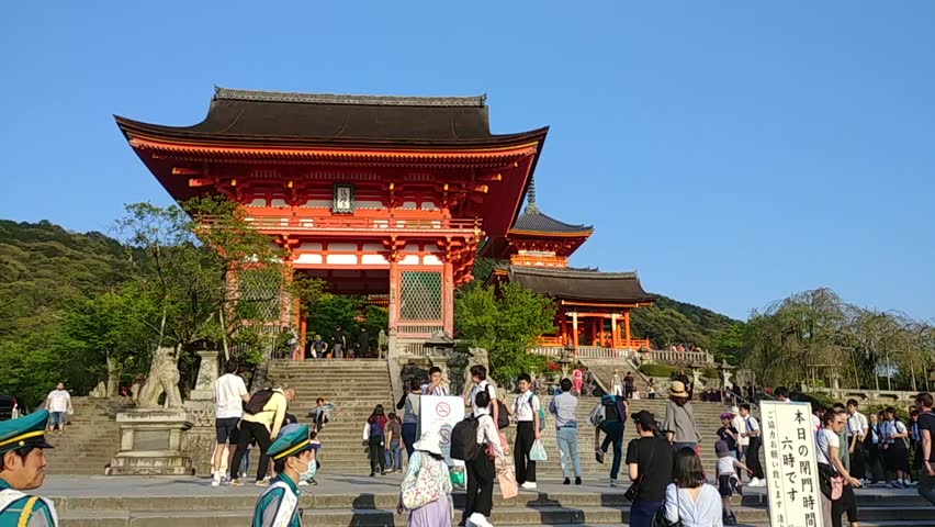 Spectacular Kiyomizu Dera Temple Gate Sunset Light Stock Footage Video 100 Royalty Free Shutterstock