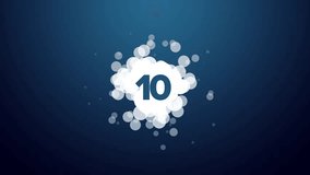 abstract countdown with bubbles on dark blue background
