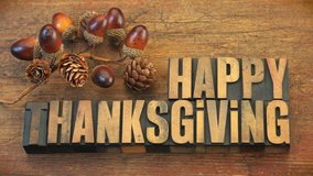 Happy Thanksgiving - rack focus on words in vintage letterpress wood type blocks against grunge wood  - Powered by Shutterstock - Get 15% off with code: PIKWIZARD15