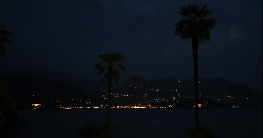 Lake Maggiore Italy: Verbania night ladscape from Stresa