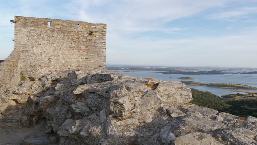 European medieval castle alentejo old village monsaraz Portugal 4k