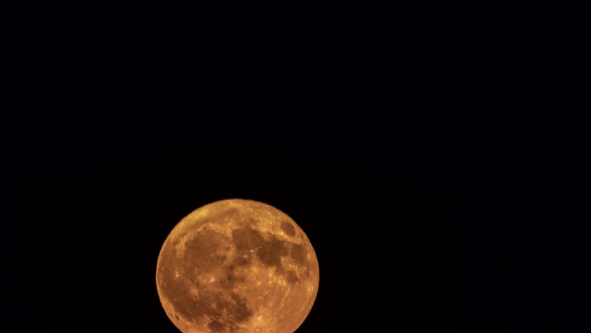 Oreange full moon transit timelapse
