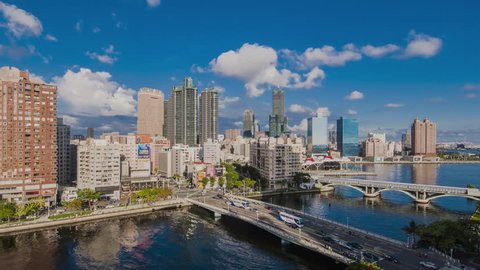 KAOHSIUNG, TAIWAN, JUNE 20 2018: Southern located in Taiwan, is a port city, has developed rapidly in recent years, many foreign visitors have come to play in Kaohsiung.