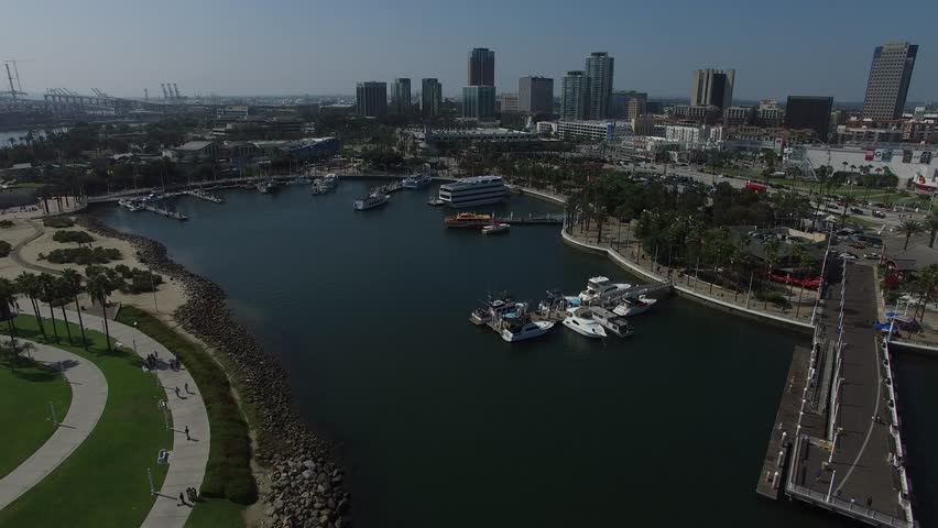 Pan Shot of Downtown Long Beach Aerial.mov