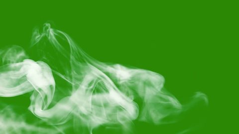 Light smoke or vapor on green screen background for quick overlay in editor