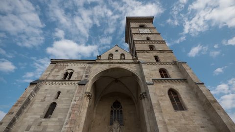 Alba Iulia, Romania - December, 2016: Timelapse of the Roman Catholic Church, Alba Iulia