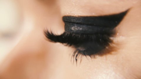 Female eyes. Female eyes with extended eyelashes