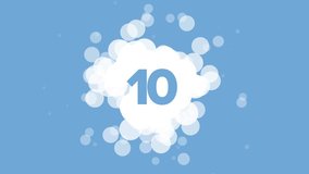 countdown from ten on blue abstract background