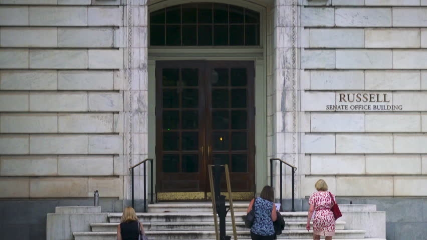 Russell Senate Office Building entrance in Washington DCRussell Senate Office Building entrance in Washington DC