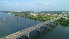 Drone footage West Little Rock Arkansas river scenic destination