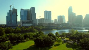 Aerial footage Downtown Austin Texas 4k