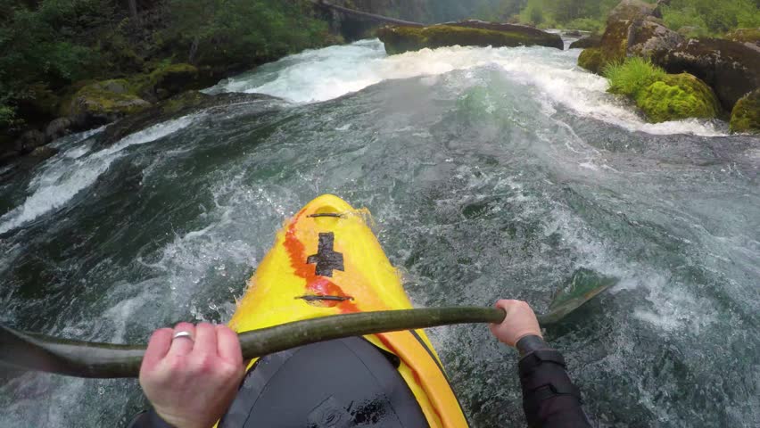 Kayaking Class IV Mill Creek section of the North Rogue River in Southern Oregon