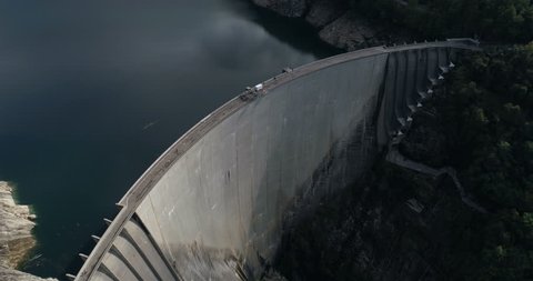 Turn around Contra dam - Aerial 4K