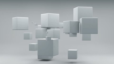 3D animation of flying cubes