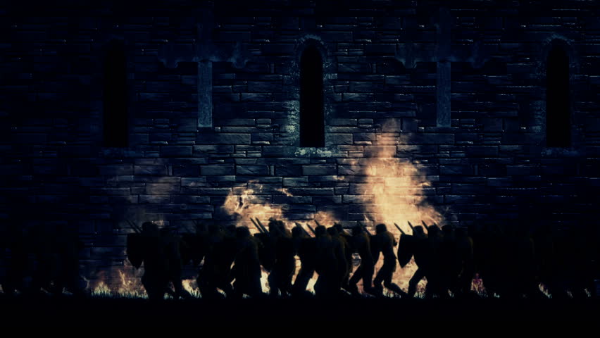 Army of Knights Marching into a Church
