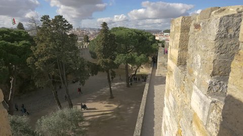 Lisbon, Portugal - May, 2017: View from the S?o Jorge Castle walls.