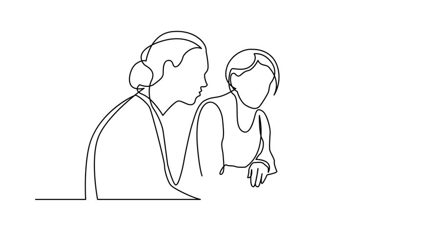 Continuous line. Continuous line drawing. Couple woman sitting Continuous line. Woman sitting drawing.