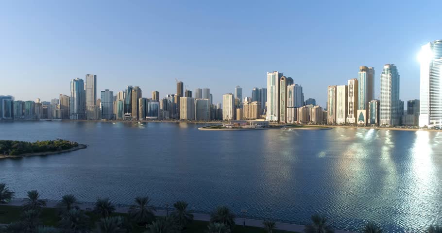 Skyscrapers of the  city Sharjah. United Arab Emirates.