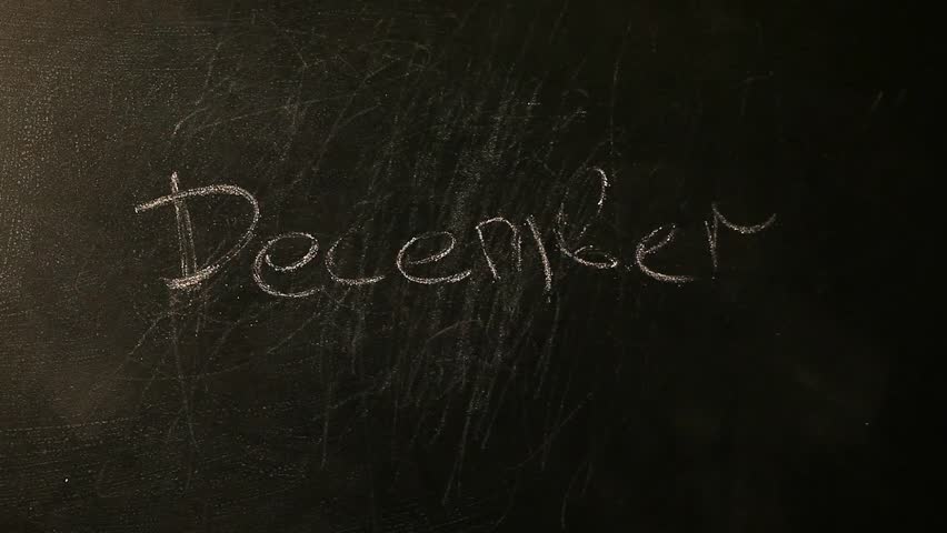 black Chalkboard month December 