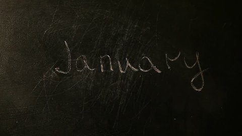 black Chalkboard month January 
