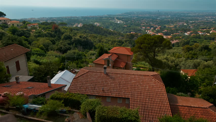 Wide angle view of Livorno, Tuscany, Italy from the Montenero Livorno Hills in close proximity to the Sanctuary of Montenero devoted to Our Lady of Grace of Montenero, patron of Tuscany