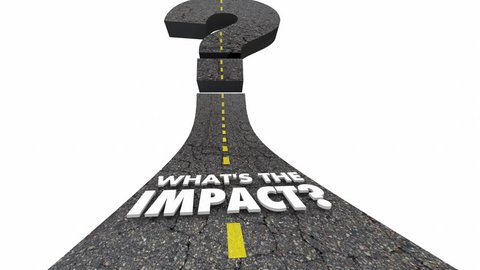Whats the Impact Cost Damage Outcome Result Question Mark Road 3d Animation