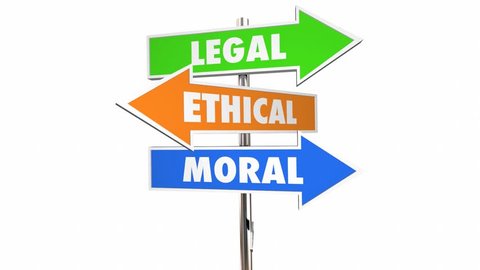 Legal Ethical Moral Fair Right Justice Arrow Signs 3d Animation
