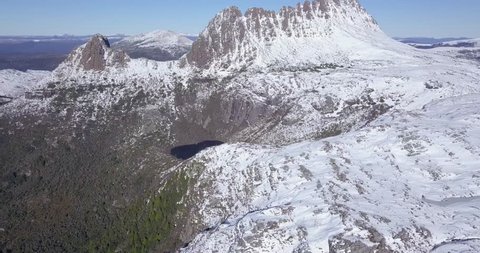 Scenic Aerial Drone Footage of Mountain in Australia Tasmania - Mountain Range