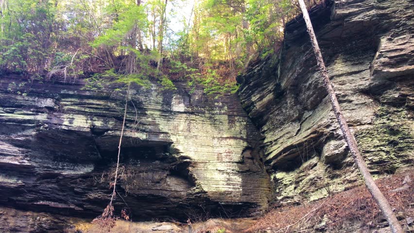 Panning across a large waterfall.
