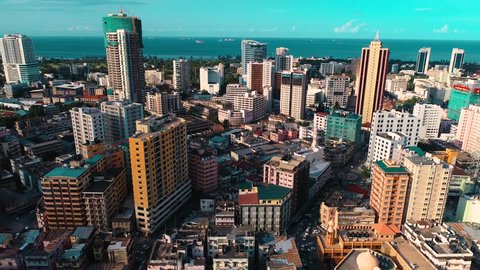 Aerial view of the dar es salaam city, Tanzania