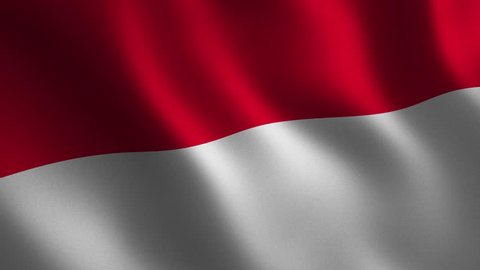 Indonesia flag waving 3d. Abstract background. Loop animation. Motion graphics