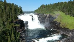 Summer footage of Tannforsen waterfall
