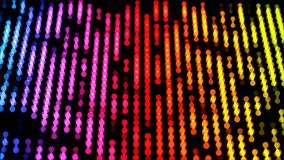 Dots moving down in a row, abstract colorful composition closeup view, loop able 4k horizontal video background