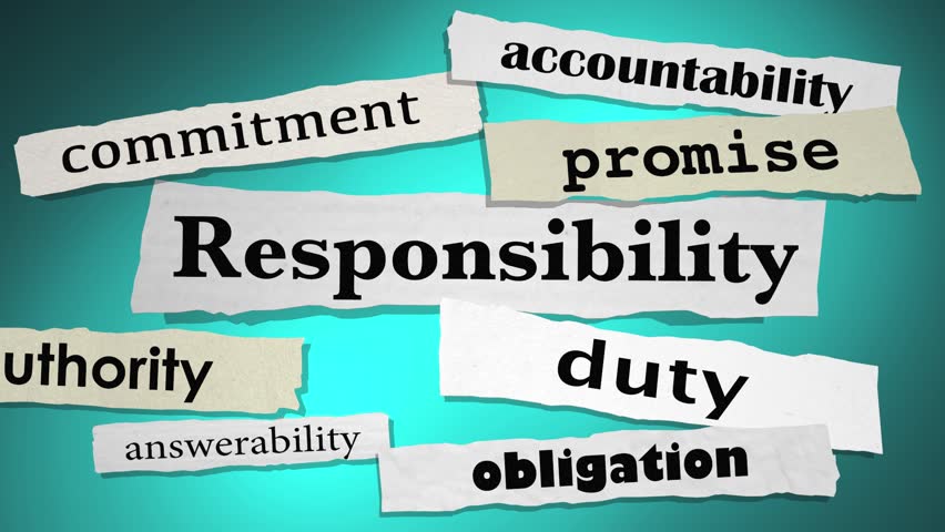 Responsibility Duty Obligation Headlines 3d Stock Footage Video (100% ...