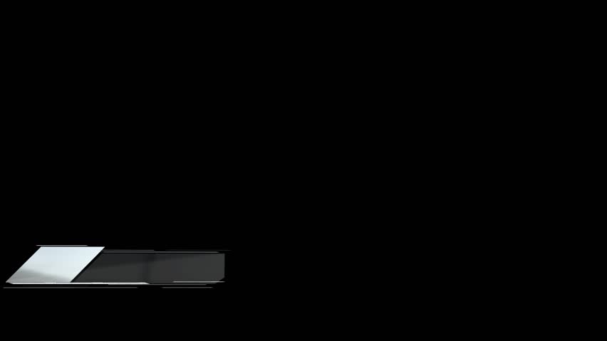 Lower third 3d animation in a mechanic style. Name bar on the left
