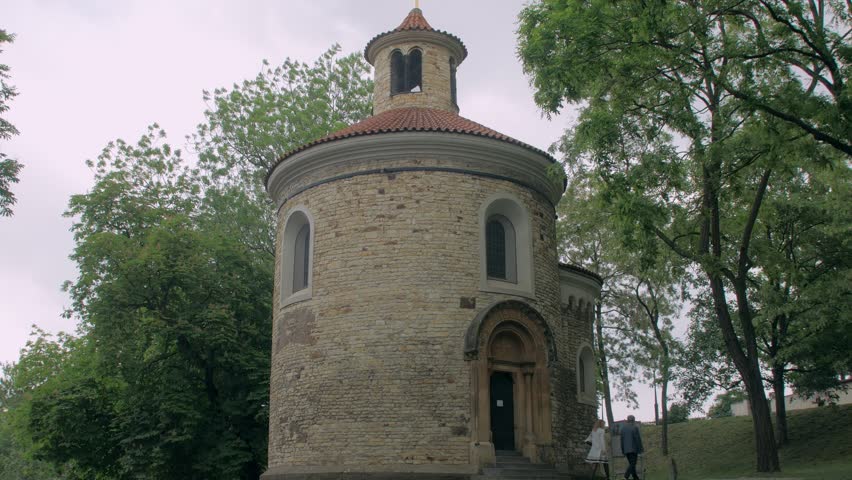 oldest rotunda of St Martin in Vysehrad, historical landmark of Prague, Czech Republic