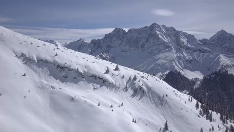 Stunning German alps landscape. Aerial, drone footage.